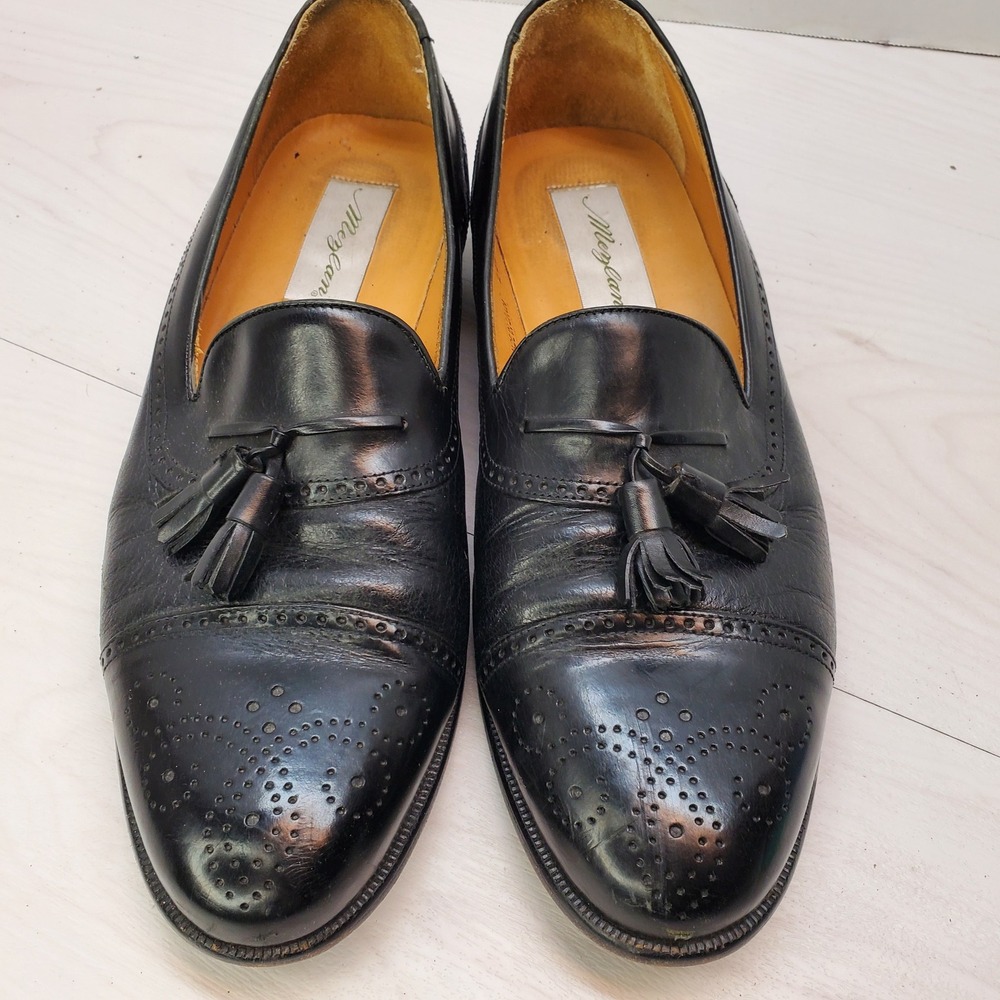 Mezlan Havana‎ 404M Mens Black Leather Tassel Loafers Wingtip Brogue Spain 11 M - Picture 3 of 13